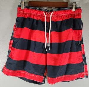 Old Navy Men's Red/Blue Stripe Swim Trunks Size M
